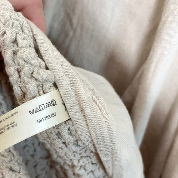 FREE PEOPLE Alai Mini Dress Linen Blend Stone Flax Natural Sz XS $128 {II30} - Picture 8 of 8